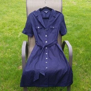 Brooks Brothers Navy button down shirt dress 12